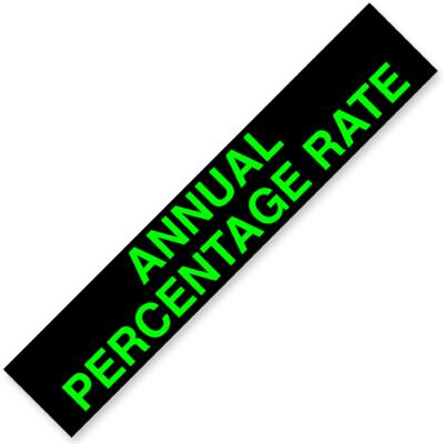 ANNUAL PERCENTAGE RATE Windshield Slogan Sign