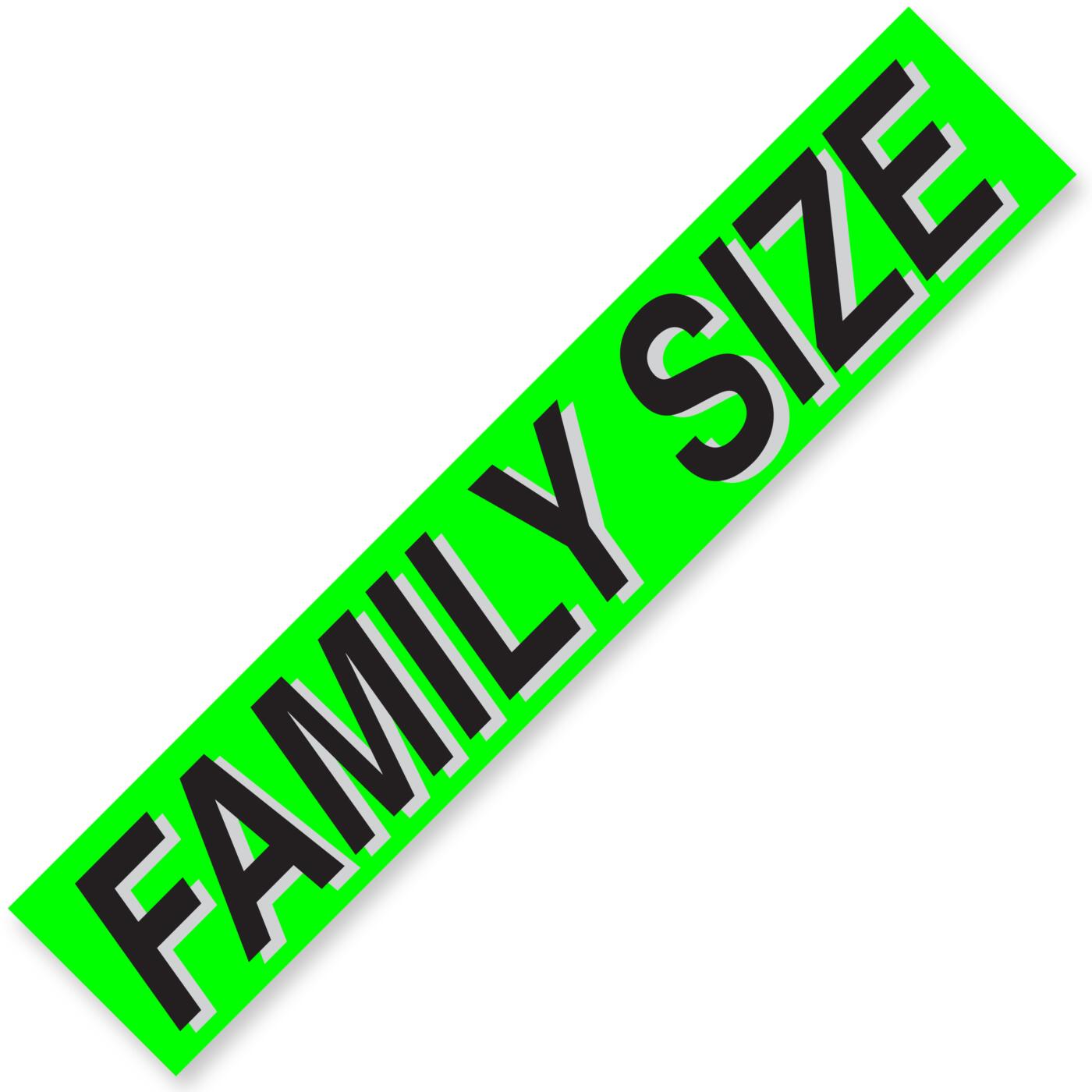 FAMILY SIZE Windshield Slogan Signs