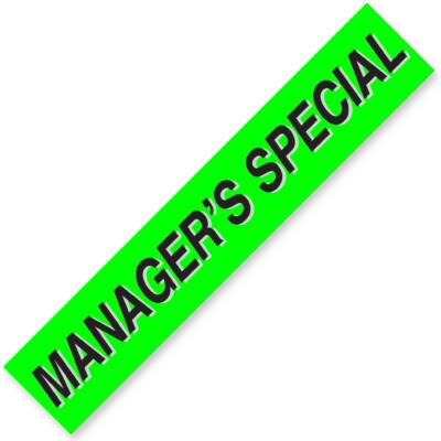 MANAGER'S SPECIAL Windshield Slogan Signs