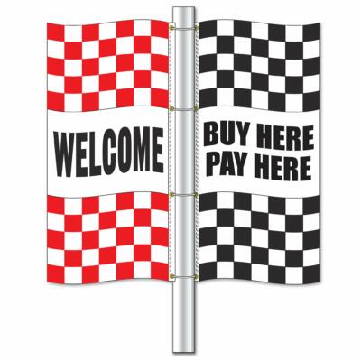 Checkered Flags w/ Logos or Slogans