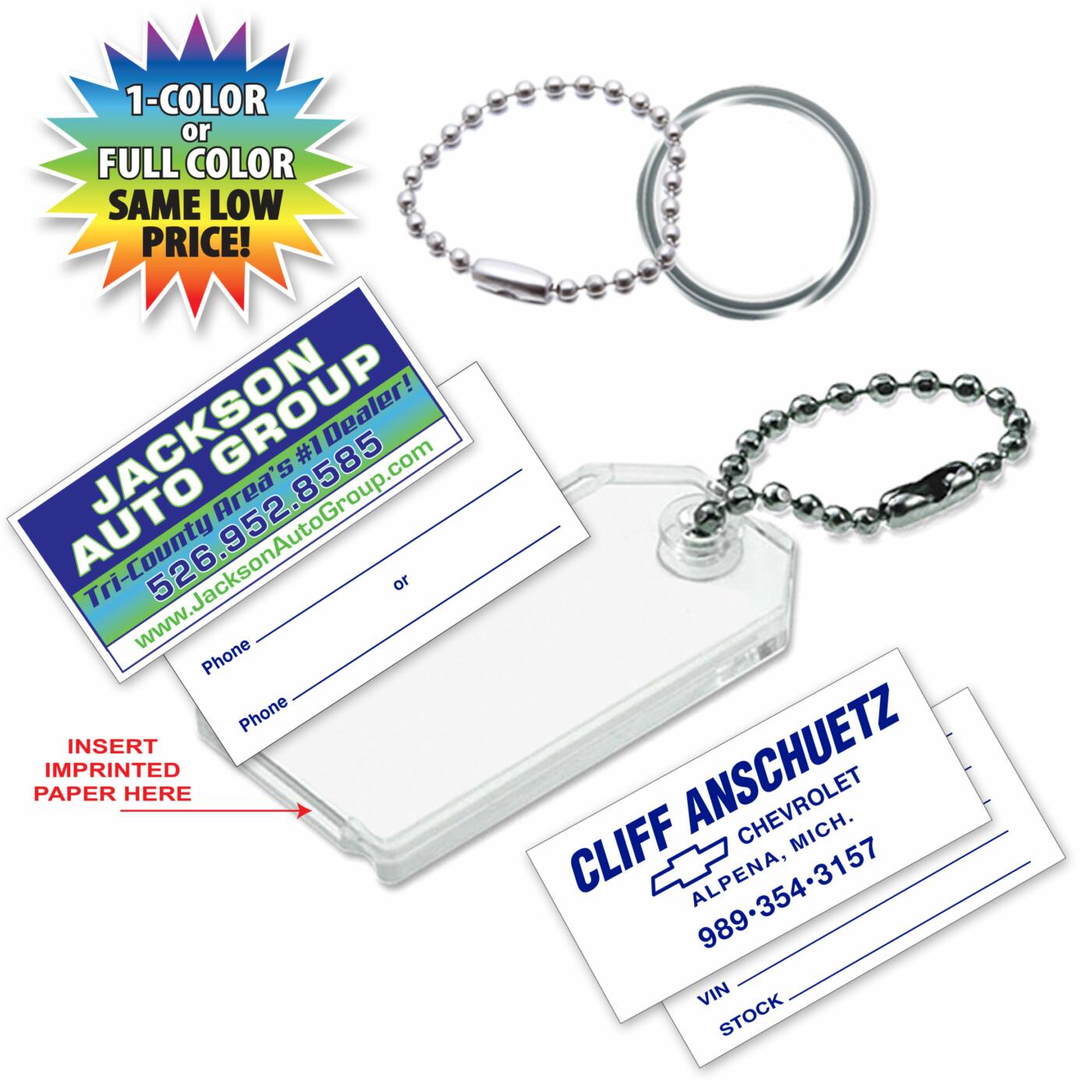 Paper Insert Key Fobs